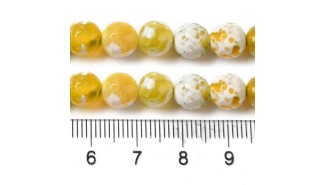 perle agate de feu 8mm jaune