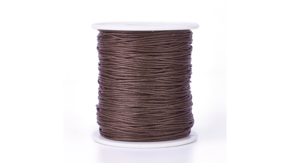 cordon coton ciré marron