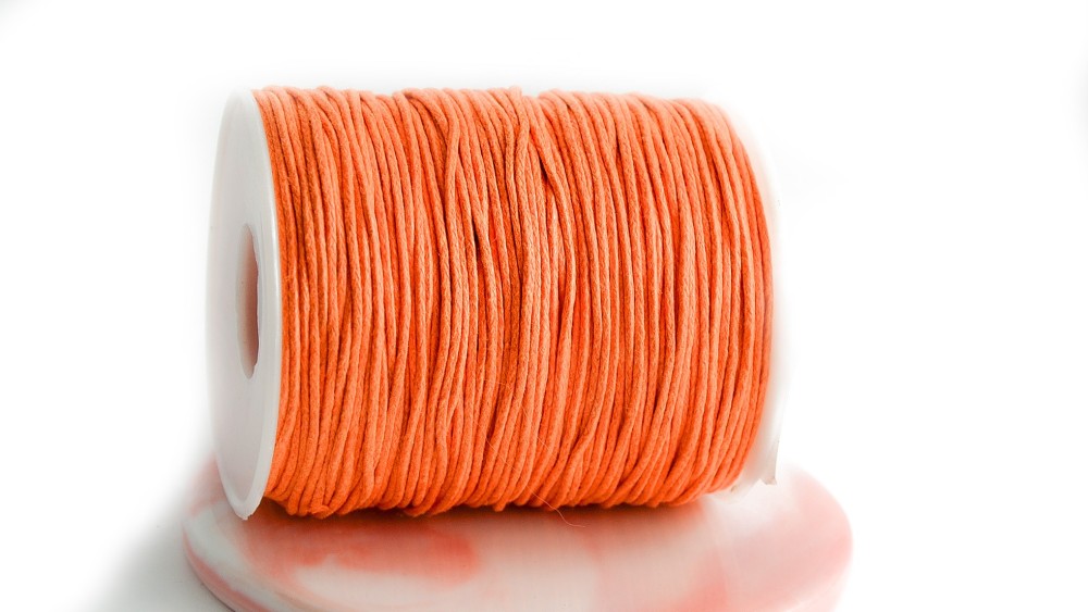cordon coton ciré orange