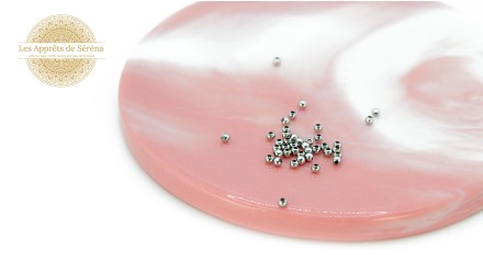 perles acier 2mm argent
