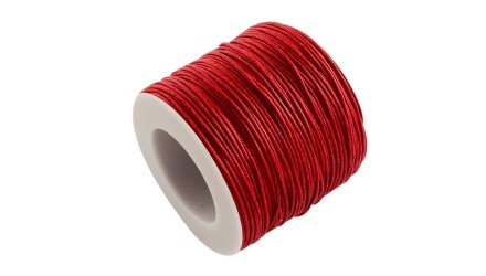 cordon coton ciré rouge