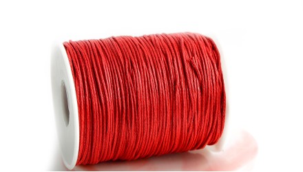 cordon coton ciré rouge
