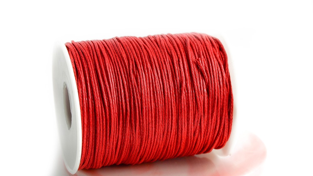 cordon coton ciré rouge