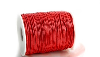 cordon coton ciré rouge