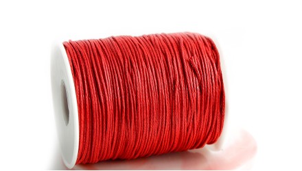 cordon coton ciré rouge