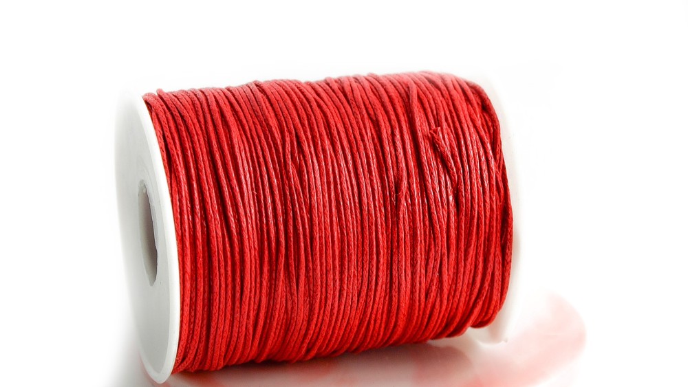 cordon coton ciré rouge