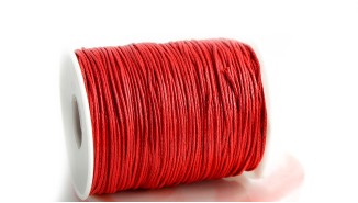 cordon coton ciré rouge