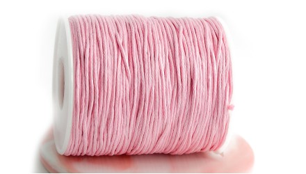 cordon coton ciré rose