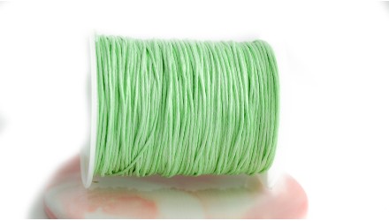 Cordon 1mm en coton ciré Cordon en coton ciré vert clair