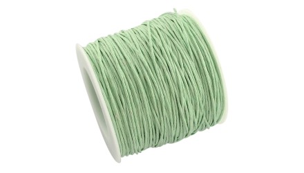 Cordon 1mm en coton ciré Cordon en coton ciré vert clair
