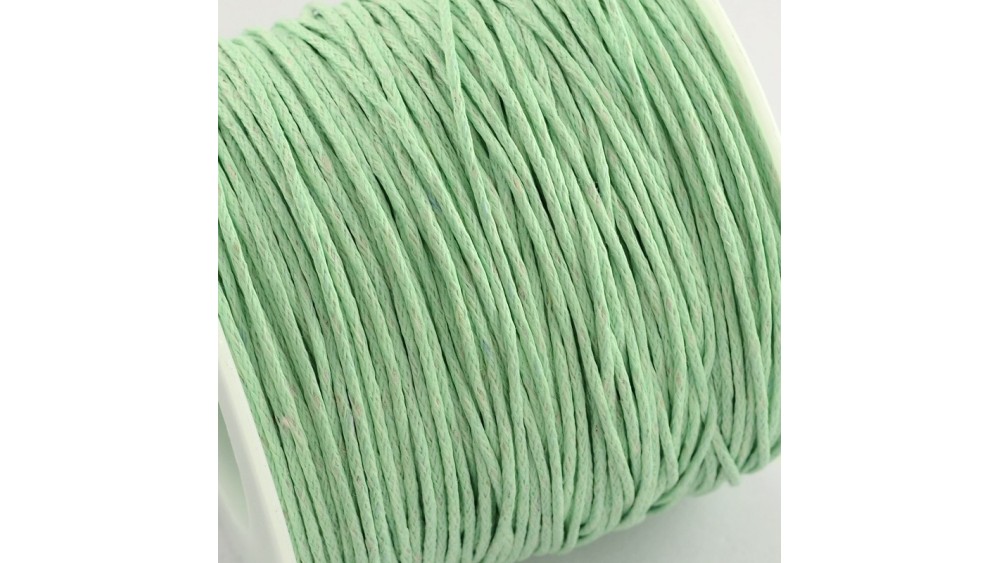 Cordon 1mm en coton ciré Cordon en coton ciré vert clair