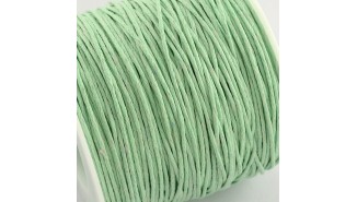 Cordon 1mm en coton ciré Cordon en coton ciré vert clair