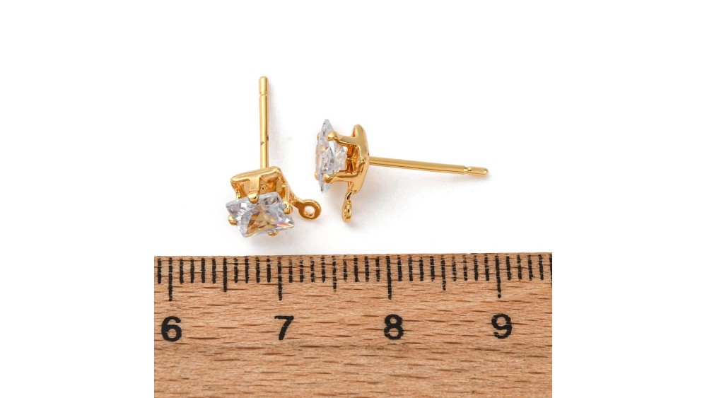 copy of Puces d'oreille feuille en laiton plaqué or 18k