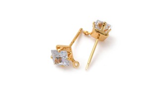 copy of Puces d'oreille feuille en laiton plaqué or 18k