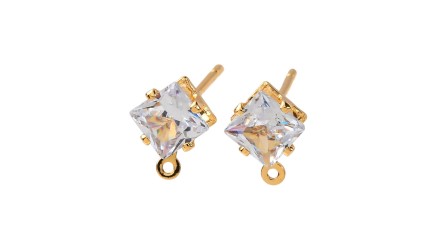 copy of Puces d'oreille feuille en laiton plaqué or 18k