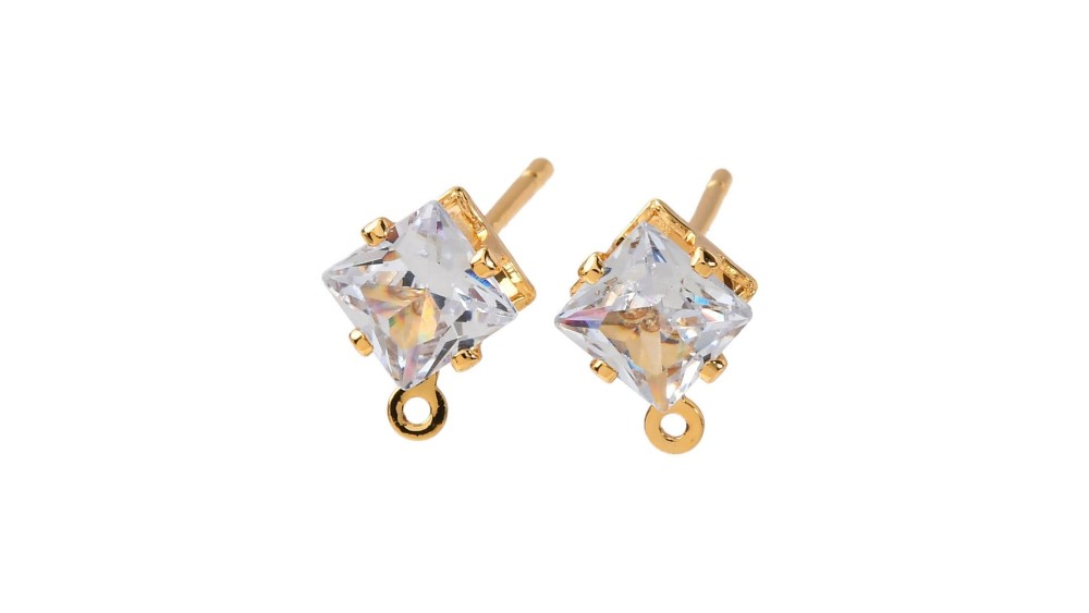 copy of Puces d'oreille feuille en laiton plaqué or 18k