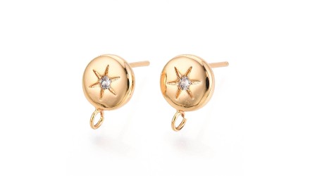 copy of Puces d'oreille feuille en laiton plaqué or 18k