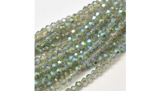 Perles rondes à facettes 4mm vert océan AB pour création de DIY