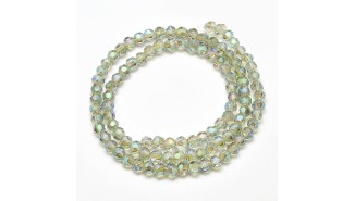 Perles rondes à facettes 4mm vert océan AB pour création de DIY