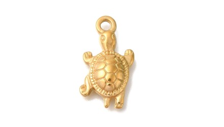 Pendentif tortue acier or
