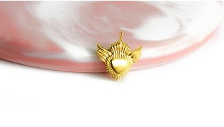 pendentif cœur ex voto acier or