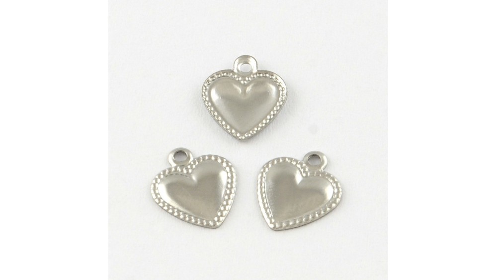 Pendentif coeur en acier plaqué or 18K