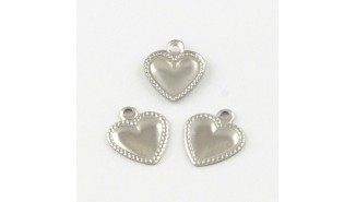 Pendentif coeur en acier plaqué or 18K