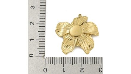 pendentif fleur acier
