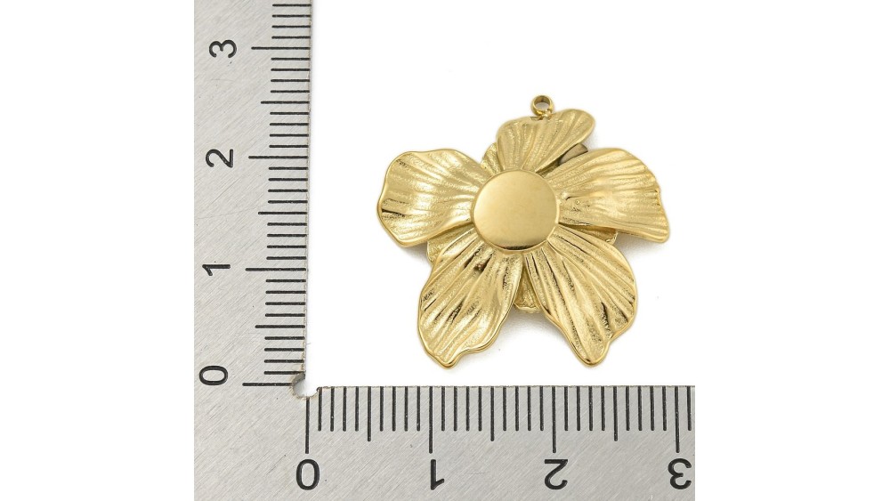 copy of Pendentif fleur Dalhia en acier inoxydable plaqué or 18k
