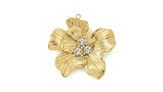 copy of Pendentif fleur Dalhia en acier inoxydable plaqué or 18k