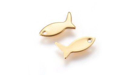 Pendentif petit poisson x 10 acier inoxydable couleur or