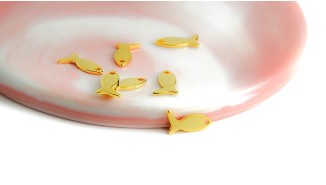 Pendentif petit poisson x 10 acier inoxydable couleur or