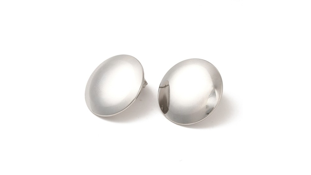 copy of Puces d'oreille rondes bombées 20mm en acier 304 plaqué or 18k