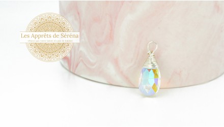 Pendentif goutte verre transparent