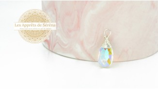 Pendentif goutte verre transparent