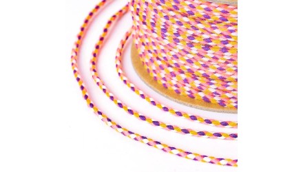 cordon coton 2mm violet et orange