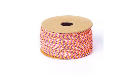 cordon coton 2mm violet et orange