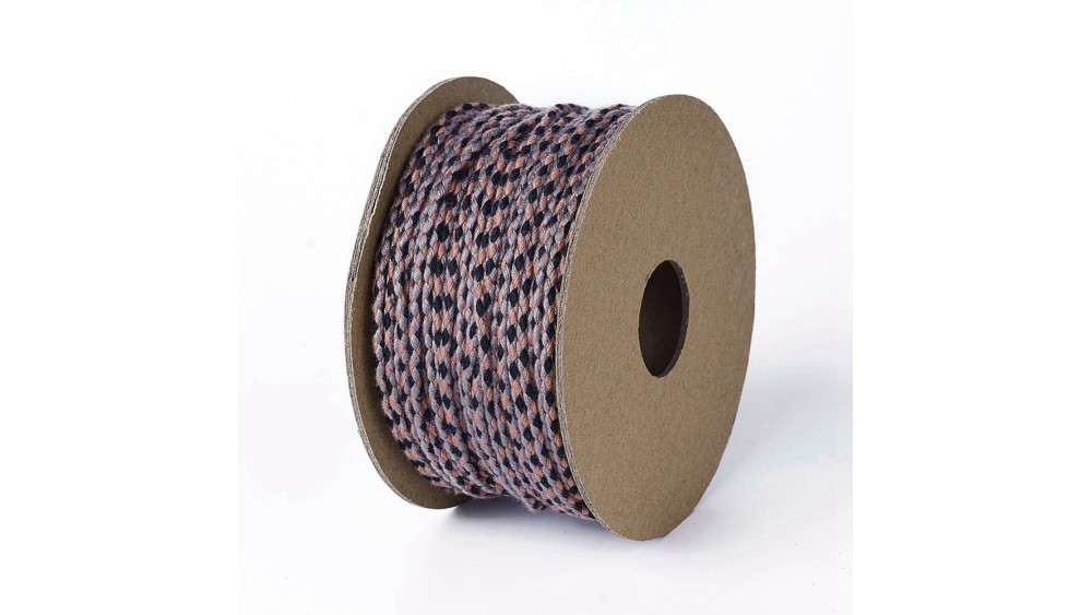 cordon rose et gris 2mm