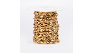 Chaîne grain de riz acier 304 couleur or