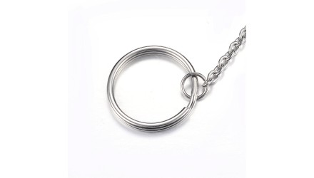 porte clés acier argent