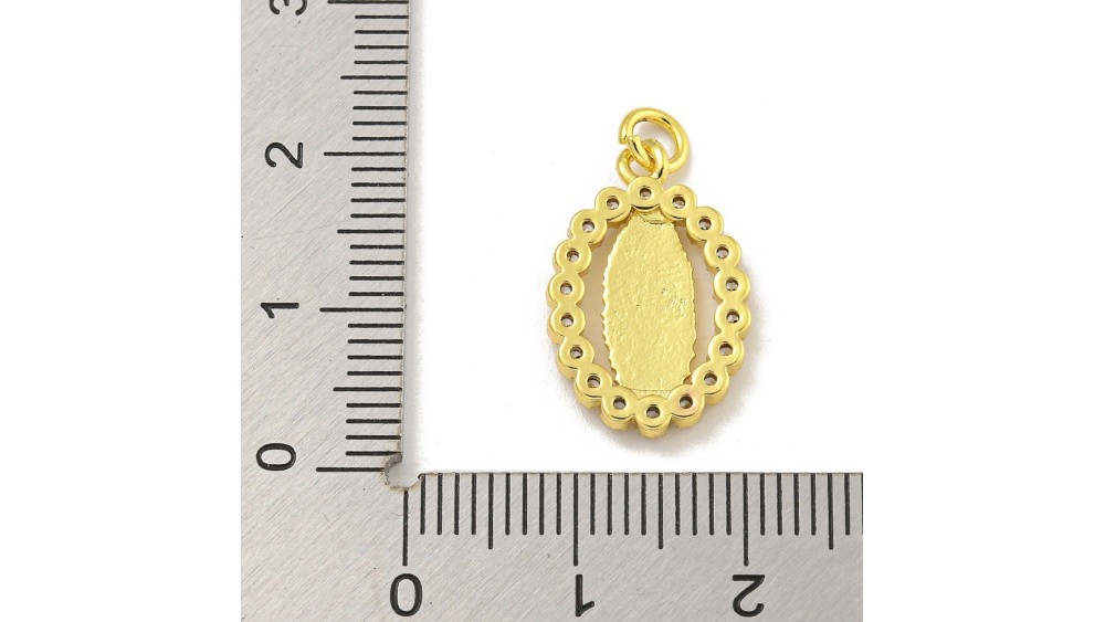 copy of Pendentif Sainte Vierge en laiton plaqué or  18K et strass zircon