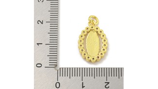 copy of Pendentif Sainte Vierge en laiton plaqué or  18K et strass zircon