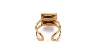 Bague support carré cabochon 10x10mm en acier 201 doré à personnaliser