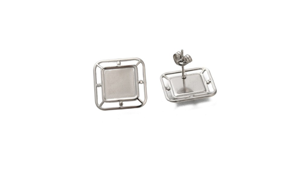 copy of Puces d'oreille rondes en acier inoxydable plaqué or 18k