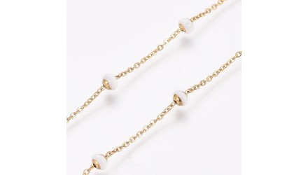 copy of Chaîne satellite émaillée rose tendre acier inoxydable or