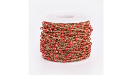 Chaîne satellite émaillée rouge