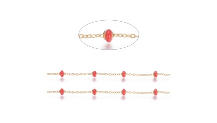 Chaîne satellite émaillée rouge