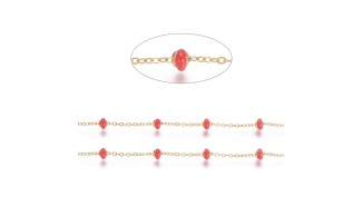 Chaîne satellite émaillée rouge