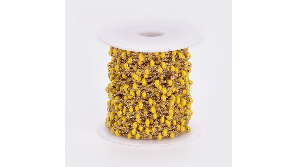 chaîne acier émaillée jaune