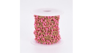 copy of Chaîne satellite émaillée rose tendre acier inoxydable or